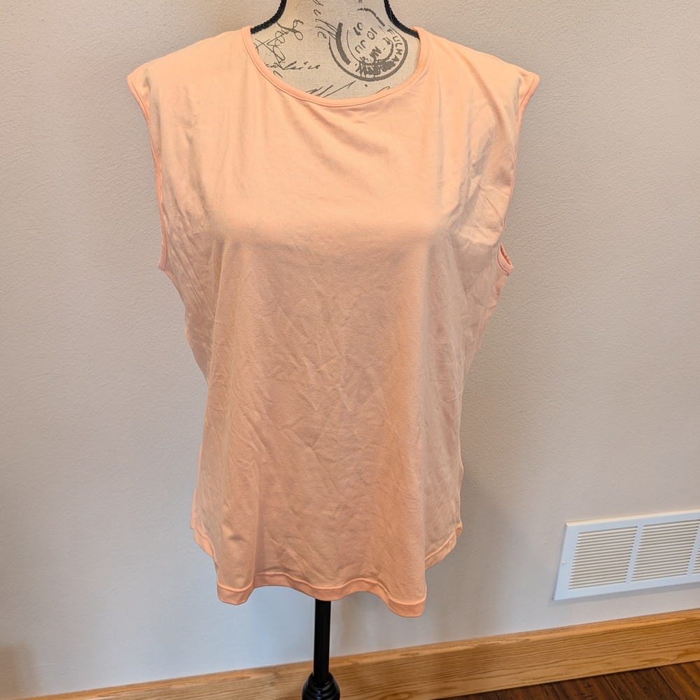 ZYIA Peach Cap-Sleeve Crewneck Tank